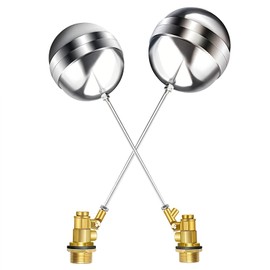 Float Valve, 3/4" 304 Stainless Steel Float Ball Valve with G3/4 Female Thread and NPT Adapter, Adjustable Water Level Control for Water Tank, Pool, Pond, or Cistern