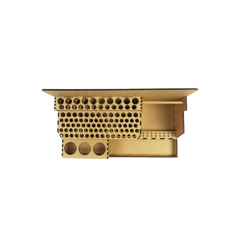 HobbyHold Wooden Organiser: 97 Slot Tool/Brush Holder for Model Making,