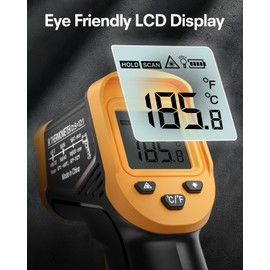 Eventek Infrared Thermometer, -50°C to 600°C Lightweight Temperature Meter, Non-contact Digital Laser Thermometer, Illuminated Screen, Non-Human - for Kitchen/Grill/Cooling/Industry