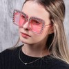 SUNOVELTIES 18 Pcs Women Sparkling Crystal Sunglasses Transparent Oversized Disco