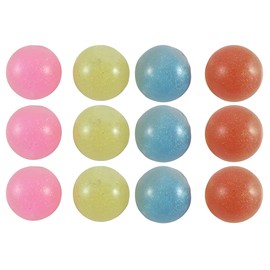 Curious Minds Busy Bags 12 Individually Wrapped Small Amazing 1.5" Glitter Stress Ball - Ceiling Sticky Glob Balls - Squishy Gooey Shape-able Squish Sensory Squeeze Balls Fidgets (Random Colors)