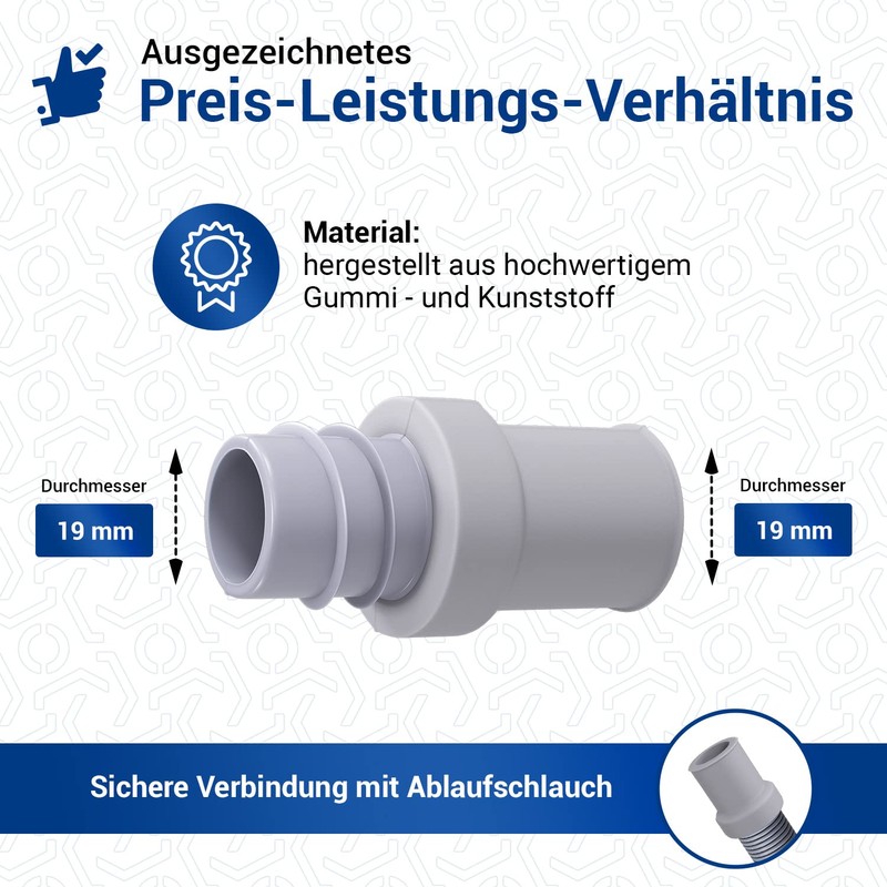 VIOKS Drain Hose Adapter / Drain Hose End Piece 19