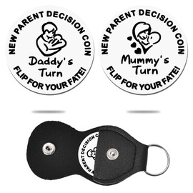 Funny New Mom Dad Gifts for New Parents Decision Coin Expectant Mother and Father Gifts Mummy Daddy Pocket Token Pamper Pregnancy Gifts for First Time Parents Gifts for Couple Parents to Be