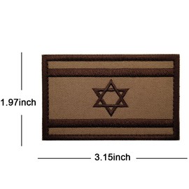 2 PCS Israel Flag Patch Sew on Embroidery Tactical Israeli IL Badges Military Morale Armband Emblem Applique Hook Patches for Clothes Bags Backpack Accessories Team Uniform