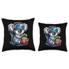 Gamer Koala Popcorn Gaming Chair Headphones Games Player Throw Pillow