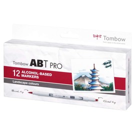 Tombow ABT PRO Alcohol-based Marker Pens Set of 12 - Basic Colours