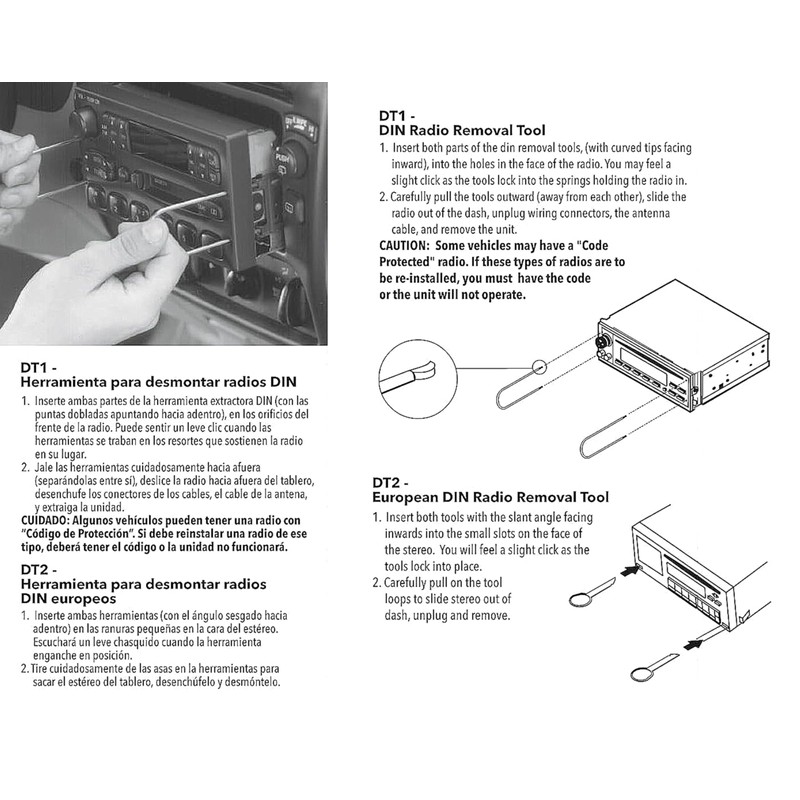 Scosche DT1 Radio Removal Tool, Din