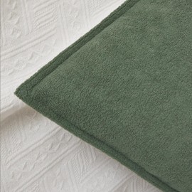 Kevin Textile Waterproof Decorative Pillow Covers Olive Green 24x24 Inch Pack of 2 Soft Boucle Textured Euro Pillowcases Elegant Accent Pillows for Couch Sofa Chair Bed Home Decor Indoor Outdoor