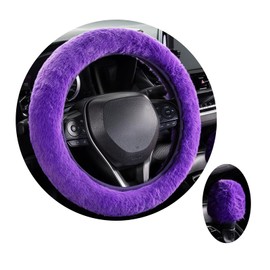 wowjimi Steering Wheel Cover, Purple, 2-piece Set, Light Vehicle, Universal Car Accessories, Automobile, Universal Steering Cover, Car Accessories, Men's, Women's, Autumn, Winter, Warm, Anti-Slip,