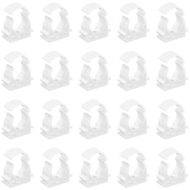 20 PCS White Plastic Water Pipe Clamps,Snap-On Single Tube Clips (20mm Inner Diameter)