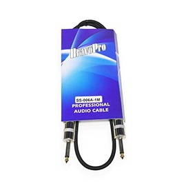 BravoPro SS006A-01 1M Speaker Cable - 6.35mm TS Jack Plug to 6.35mm TS Jack Plug