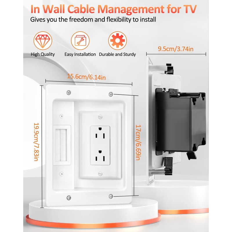 Elecpow in Wall Cable Management Kit, Hide TV Power Cables