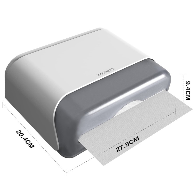 interhasa! Paper Towel Dispenser Wall Mounted, Adhesive Multifold Trifold c
