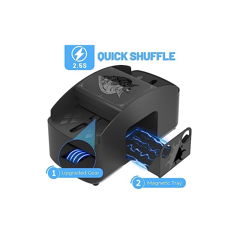 Ni-SHEN Fully Automatic Card Shuffler 1-4 Deck,USB/Battery Operated Electric Shuffler,