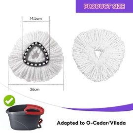 3Pcs Mop Replacement Heads Compatible for Vileda, Microfiber Swivel Mops Refill, Universal Spin Mop Head Replacement, Triangle Swivel Mops for Vileda, O-Cedar, 1-Tank System