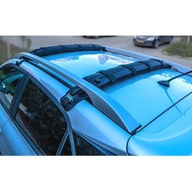 2 PCS/Set Self-Inflating Soft Roof Rack Pads, Universal Car Soft Roof Rack Pads for Kayaks/Surfboard/Paddleboard/SUP/Snowboard, with 2 Tie Down Straps