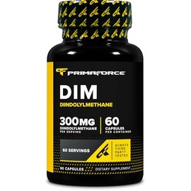 Primaforce Suplemento DIM (diindolilmetano) 300 mg por porcíon - 60 cápsulas vegetarianas - 60 porciones - con BioPerine para una mayor absorción - Sin OGM - Sin Gluten