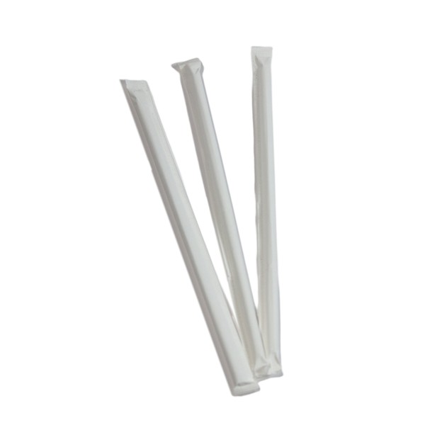 Perfect Stix Paper Drinking Straws Wrapped Giant. 8 Inches in Length. Thickness 7.5mm.