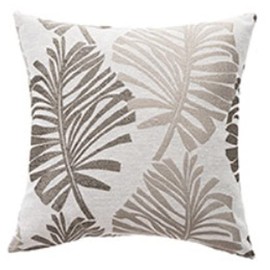 Cushion Cover 17.7 x 17.7 inches (45 x 45 cm), Stylish Scandinavian Backrest Natural Green Pattern Jacquard Woven SweetBaku (Silver)