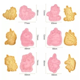 KH Cortadores Galletas Surtido Impresión 3d Unicornio 6figuras