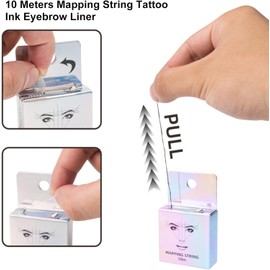 Beyamis Hilo para marcar el posicionamiento de Cejas, Hilo para mapeo de Cejas de 10 Metros, Tinta para Tatuaje, delineador de Cejas, Herramienta de medición para marcar Cejas simétricas.