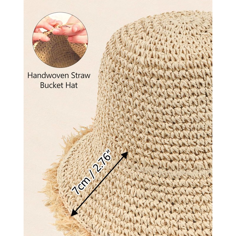 Zylioo S/M/L/XL Straw Fishing Hats for Large / Small Head,