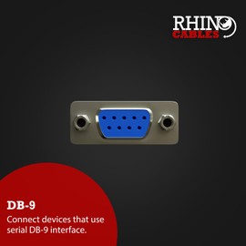 rhinocables 9 Pin Serial RS232 Gender Changer, Female to Female Adapter, D9 Connecter, Connect 2 x Serial Cables - Home & Office Accessories