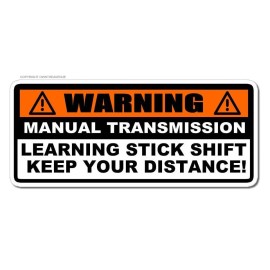 OwnTheAvenue Warning Learning Stick Shift Bumper Sticker Decal Manual Transmission JDM 6.5"