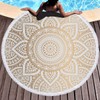 LIFKOME Unique Round Beach Towel Mandala Bath Towel Microfibre Sand