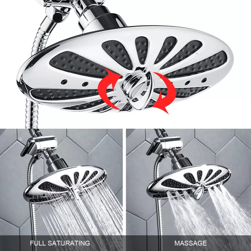 BRIGHT SHOWERS NEW Overhead Rain Showerhead and Handheld Shower Head
