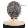 GNIMEGIL Short Grey Elderly Wigs Curly Wigs for White Women