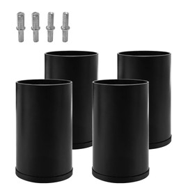 Skuehod 4 Inch Metal Legs Replacement for Adjustable Bed Frame Support, Short Metal Furniture Feet Non-Adjustable Height