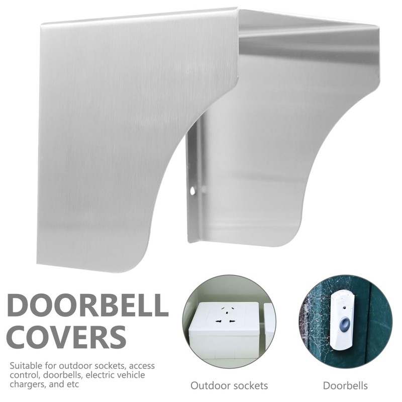 Operitacx Doorbell Cover Weatherproof Stainless Steel Door Access Protective Cover