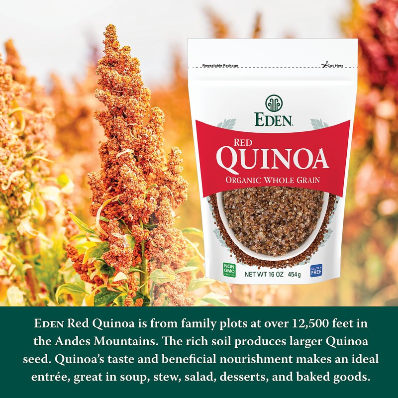 Eden Organic Red Quinoa, 16 oz Bag, Imported, Andean