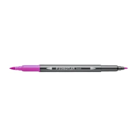 Staedtler 3001 – 3001-61 – Watercolour Felt Tip Double Brush Tip 1-6 mm and Fine 0.5-0.8 mm Red Purple