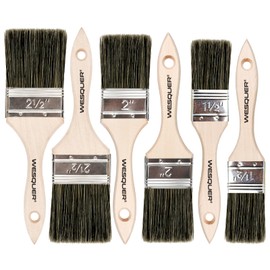 Wesquer Paint Brush Set 6 Pack, 1.5" 2" 2.5" Flat Paint Brushes, Professional Limewash Paint Brush & Stain Brush for Walls, Wood, Furniture, Fence, Interior & Exterior