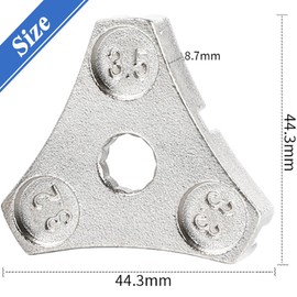 Eyech 2Pcs Bicycle Spoke Wrench Spanner Set 3.2/3.3/3.5mm 6-Slot Triangular Design Spoke Rim Tool for Adjusting and Repairing Bicycle Wheel Tension