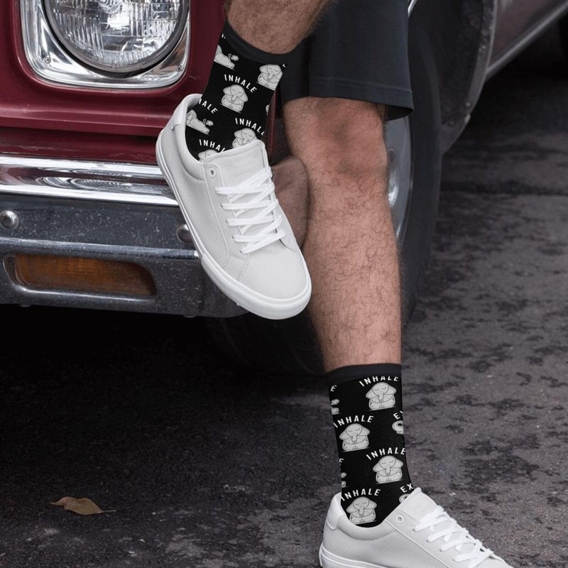 AIMASTZ Funny Yoga Elephant Unisex Funny Novelty Socks, Funky Crazy