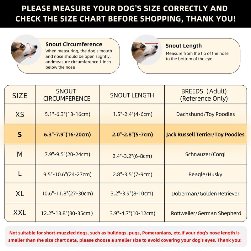 JOYPAWS Dog Muzzle, Breathable Soft for Small Dogs to Anti