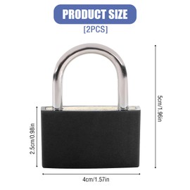 2 Pack Large Key Lock for Locker, 42mm Heavy Duty Pad Lock with Key Black Waterproof Padlocks Keyed Alike Gym Locker Lock for Indoor and Outdoors use