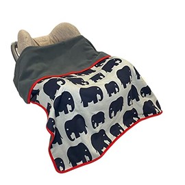 100% Jersey Cotton Blanket, Reversible Double Layer Blanket with Fleece and Contrast Trim. 100 x 75cm. Perfect Baby Gift, Baby Shower. Great for cots, Moses Baskets, prams and Strollers