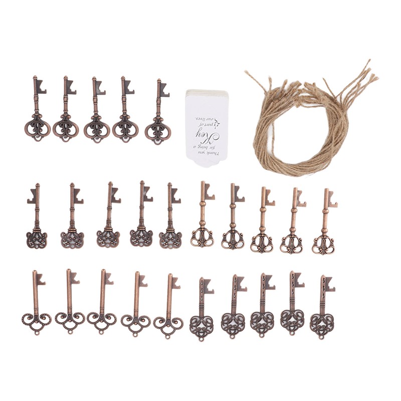 25pcs Bottle Opener Retro Metal Key Bottle Opener with Tag