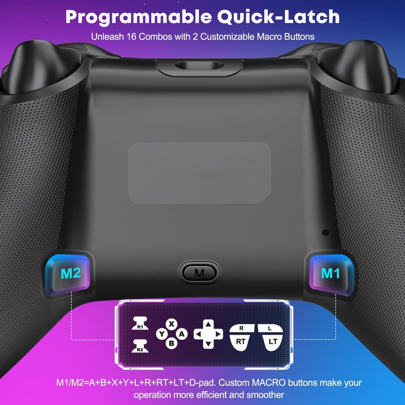 GAMSINGY Wireless PC Gaming Controller -RGB Lightning Pro Gamepad for