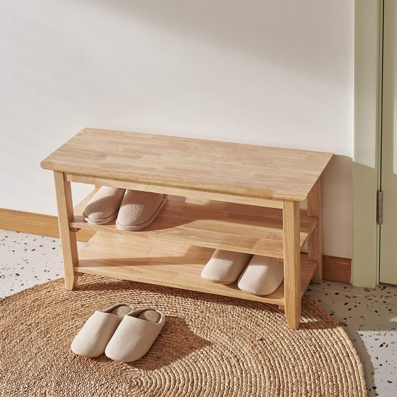 XKZG Storage Bench Wooden Shoe Rack Bench Simple Style Wood