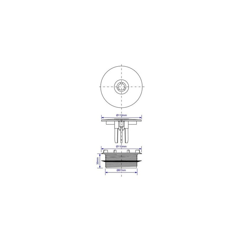 McAlpine ST90CP10-70 90mm Shallow Shower Trap Chrome Plated Plastic, White