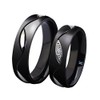 ROWAG Novelty Mens Black Titanium Stainless Steel Couple Wedding Bands