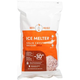 Northern Salt Heat Negative 30 Degrees Melter Calcium Chloride Blend, 25 lb Resealable Bag, Fast Acting Deicer Ice Melt for Driveways, Sidewalks, Parking Lots and Spot Spreader