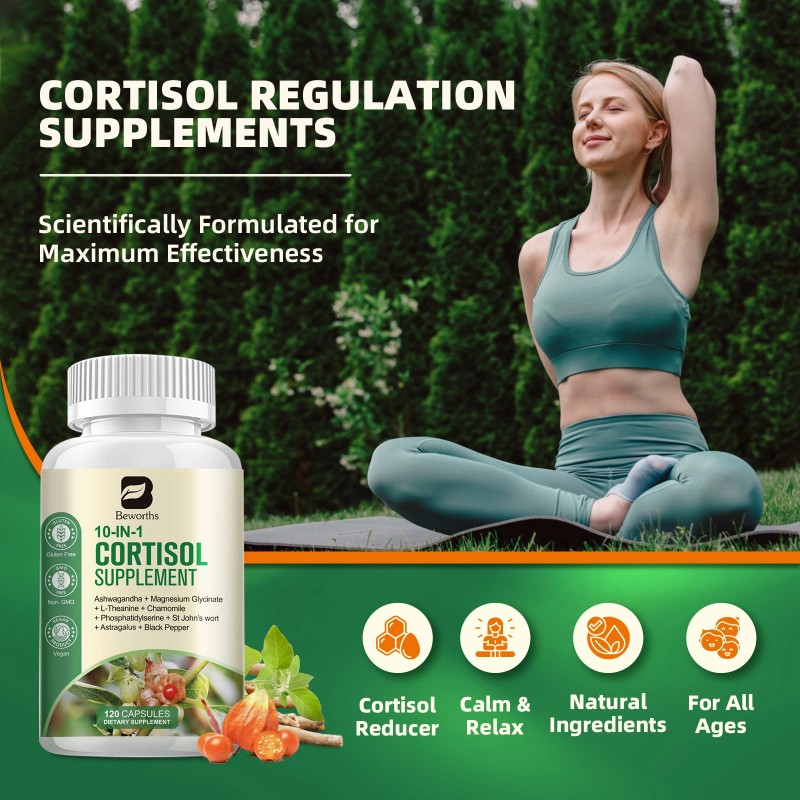 Beworths Cortisol Supplements for Women Men, High Cortisol Reducer Health,