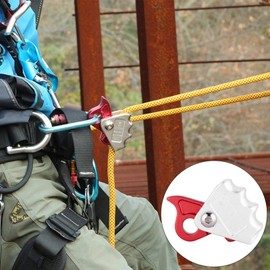 Kuuleyn Climbing Rope Lock, Rock Climbing Rope Gripper, Fall Protection, 15KN Climbing Abseiling Device, Climbing Accessories Safety for 9-12 mm Fixed Rope Grabber, Abseiling Ring, Climbing Equipment