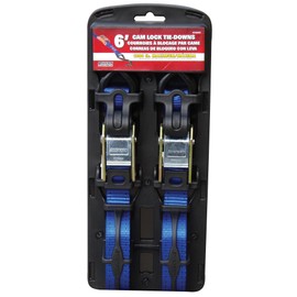 Erickson 34403 Blue 1" x 6' Cam Lock Buckle Tie-Down Strap, (Pack of 2)